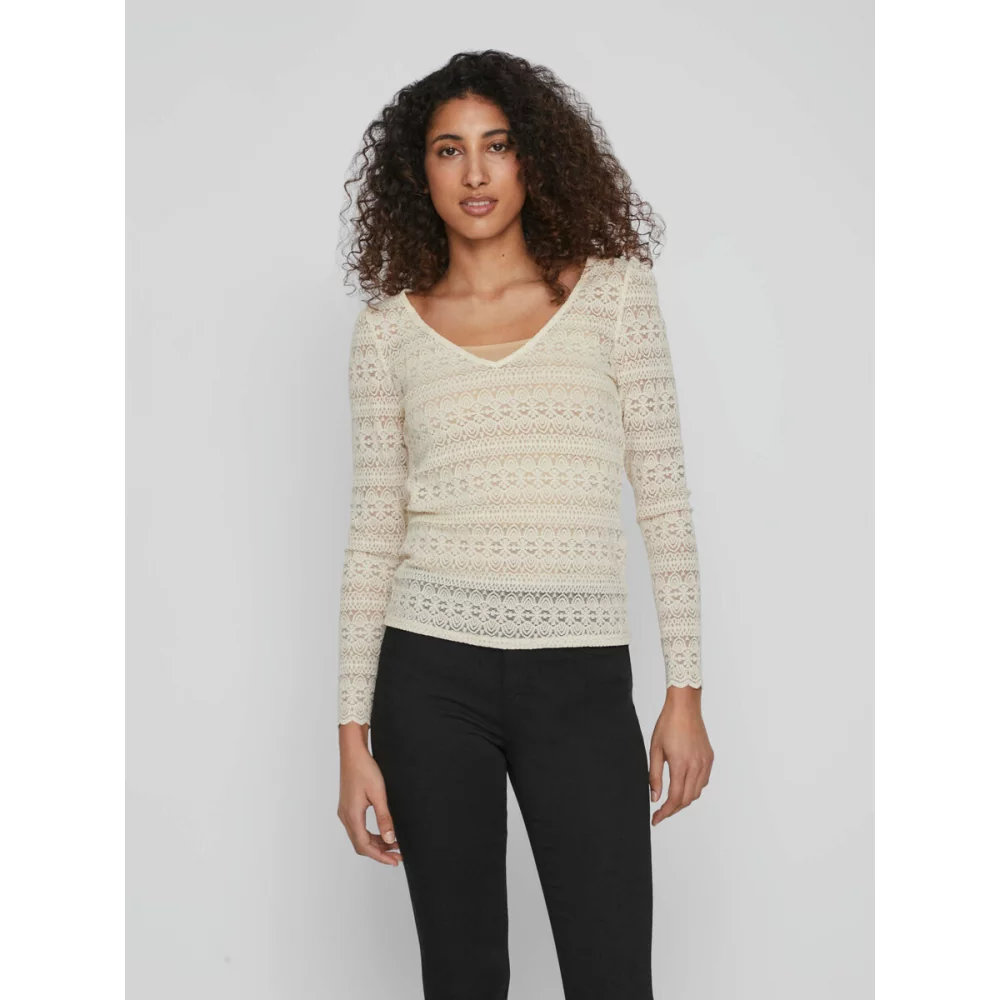 NOOS VICHIKKA LACE V-NECK L/S TOP