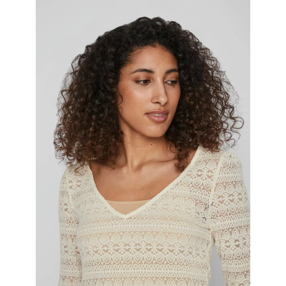 NOOS VICHIKKA LACE V-NECK L/S TOP