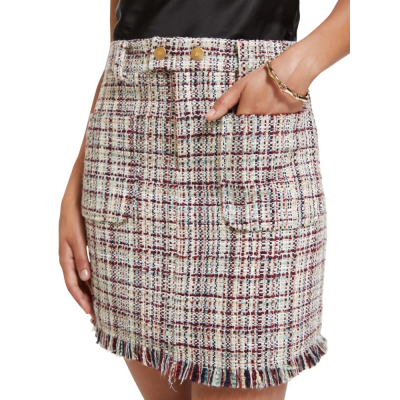 MAISON SCOTCH - BOUCLE TWEED HIGH RISE MINI SKIRT