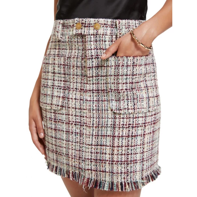 MAISON SCOTCH - BOUCLE TWEED HIGH RISE MINI SKIRT