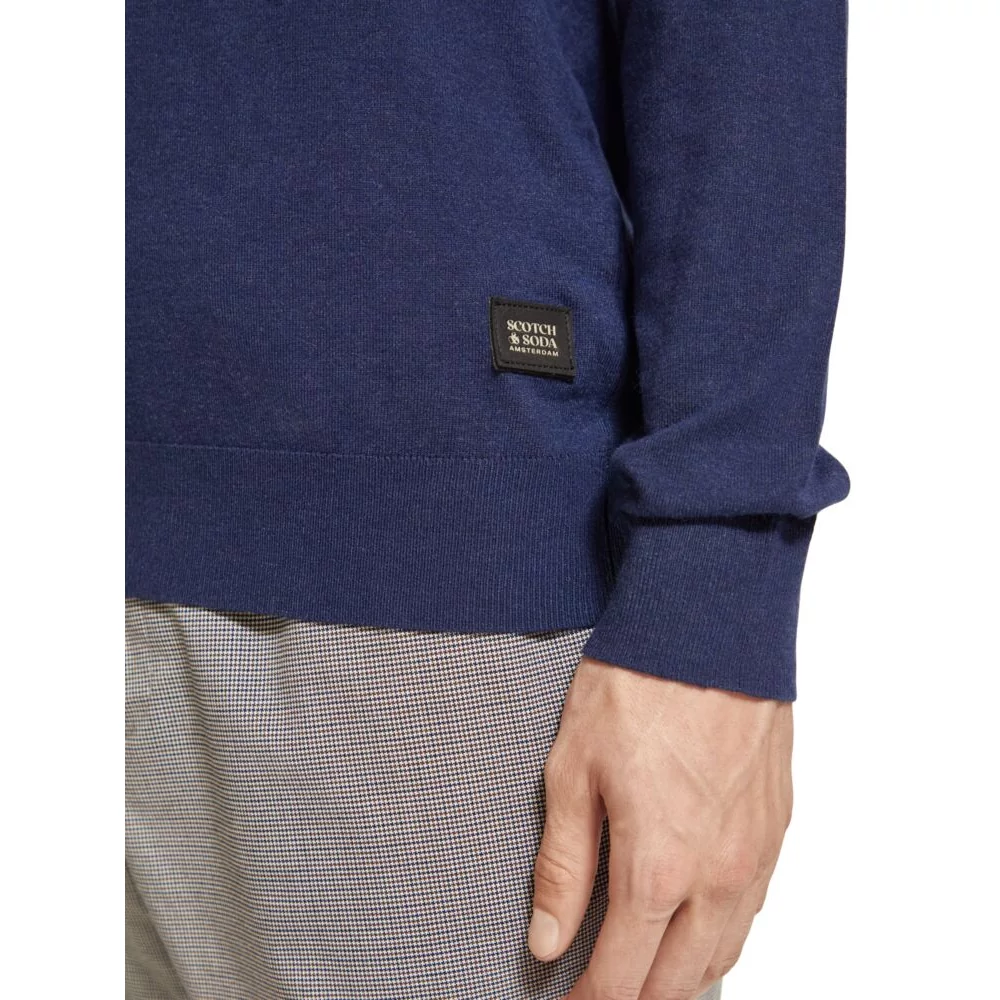 SCOTCH AND SODA - REGULAR FIT ESSENTIALS CREW IN ECO VERO