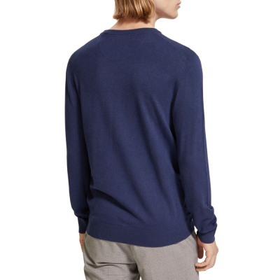 SCOTCH AND SODA - REGULAR FIT ESSENTIALS CREW IN ECO VERO