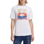 SCOTCH AND SODA - REGULAR FIT CHEST ARTWORK T-SHIRT IN ORGANIC C