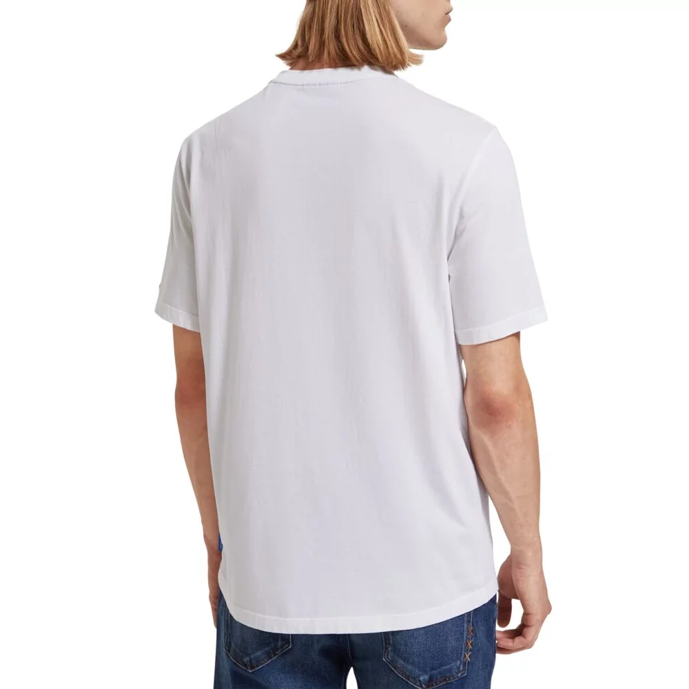 SCOTCH AND SODA - REGULAR FIT CHEST ARTWORK T-SHIRT IN ORGANIC C