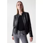 SALSA - BLOUSON EFFET CUIR COUPE SLIM