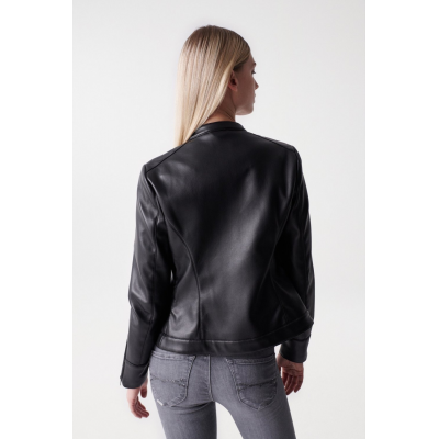 SALSA - BLOUSON EFFET CUIR COUPE SLIM