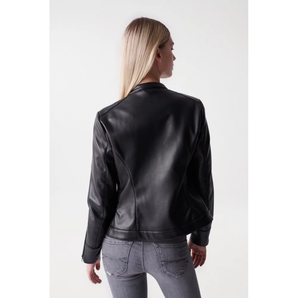 SALSA - BLOUSON EFFET CUIR COUPE SLIM