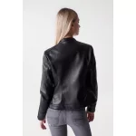 SALSA - BLOUSON EFFET CUIR COUPE SLIM