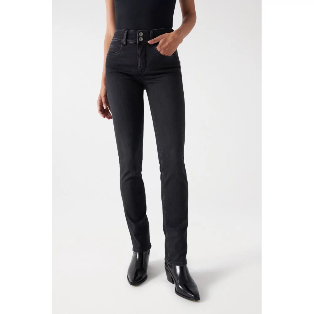 SALSA - SECRET SLIM NOIR DÉLAVÉ