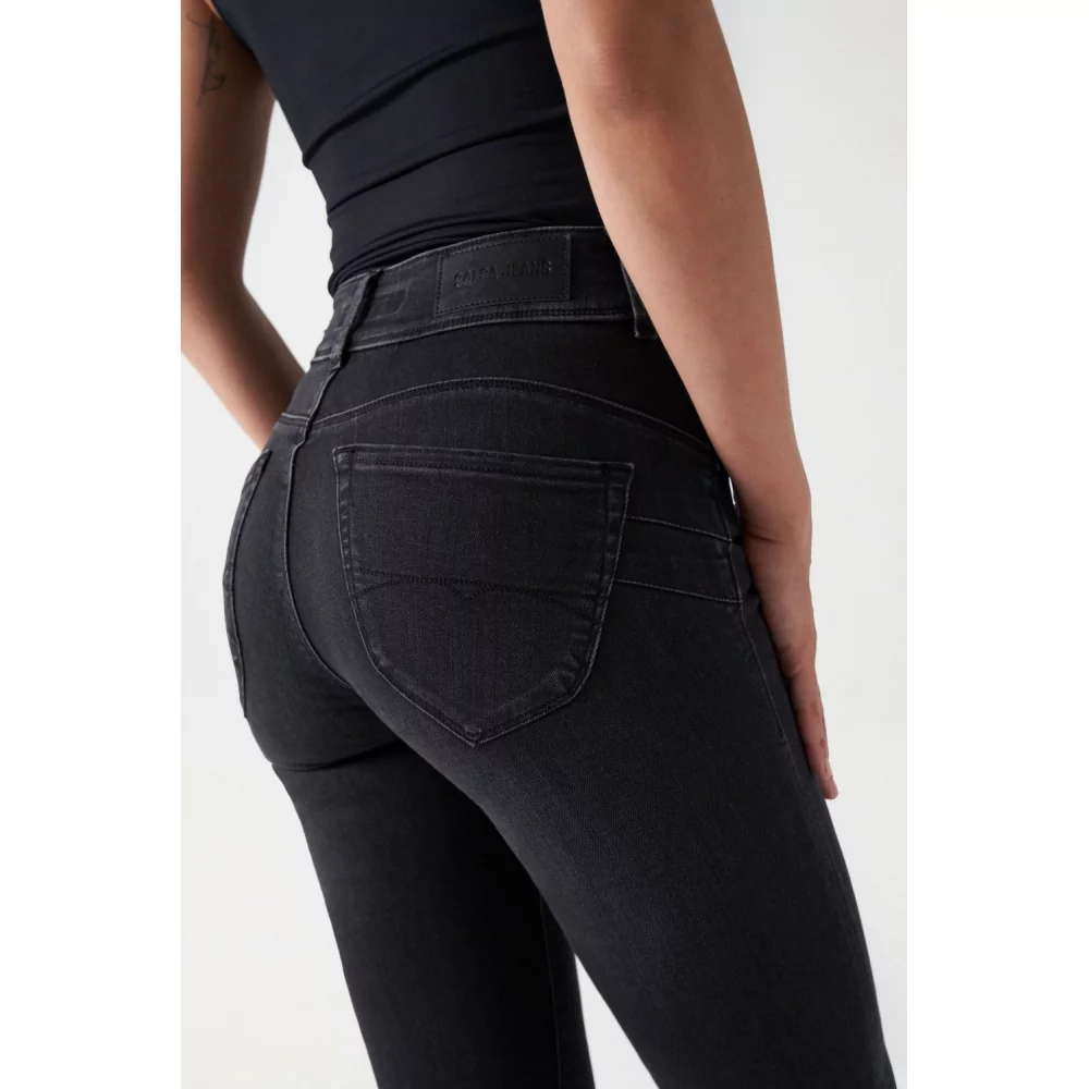 SALSA - SECRET SLIM NOIR DÉLAVÉ