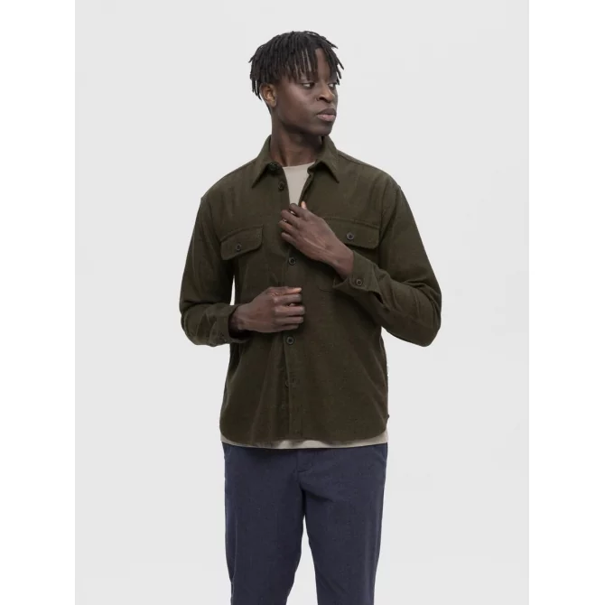 SLHMASON-TWILL OVERSHIRT LS NOOS