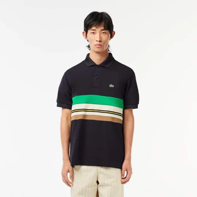 LACOSTE - SHORT SLEEVED RIBBED COLLAR SHIRT