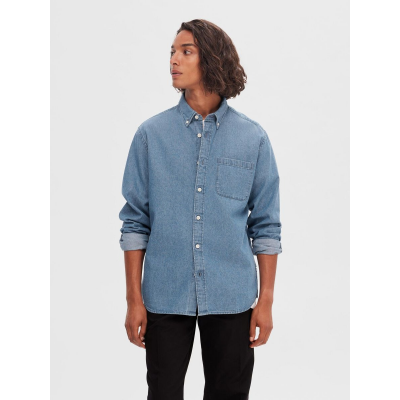 SLHREGRICK-DENIM-NEW SHIRT LS NOOS