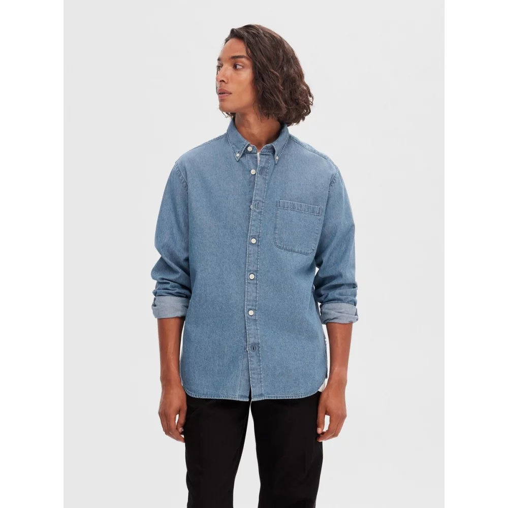SLHREGRICK-DENIM-NEW SHIRT LS NOOS