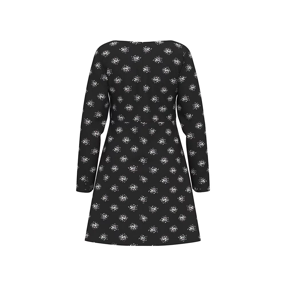 LEVIS - MANA LS MINI DRESS WENDY FLORAL CAVIAR P