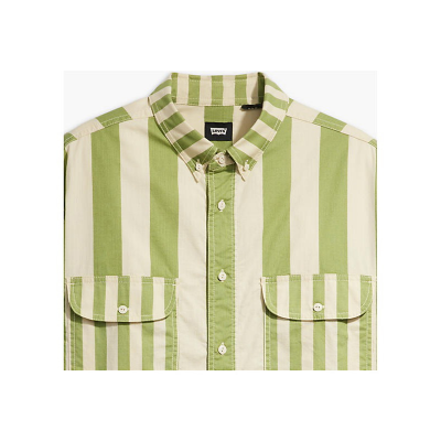 LEVIS - SKATE SS WOVEN MIXED UP GREEN WHITE STRI