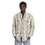 SCOTCH AND SODA - BASKET WEAVE GRADIENT STRIPE SHIRT