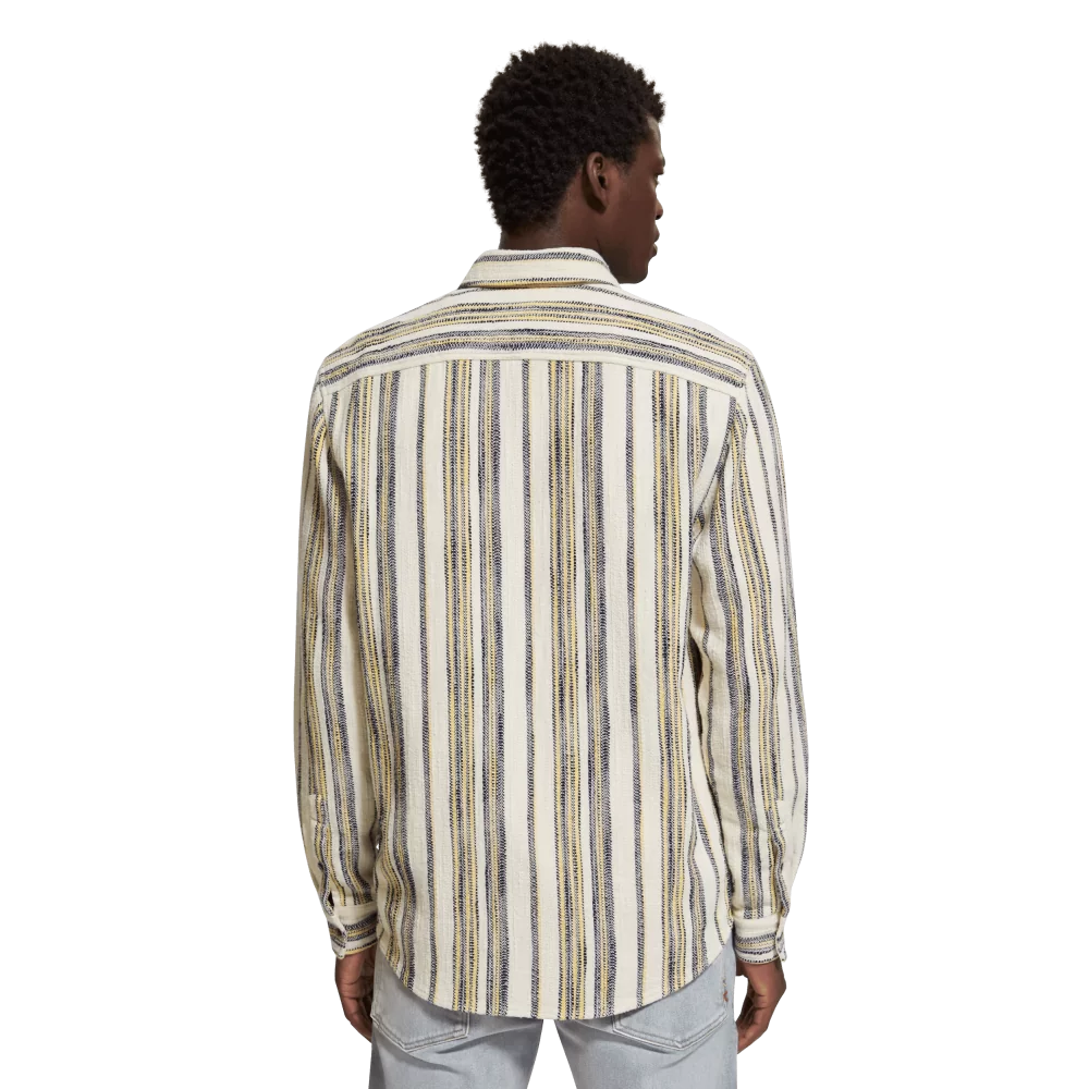 SCOTCH AND SODA - BASKET WEAVE GRADIENT STRIPE SHIRT